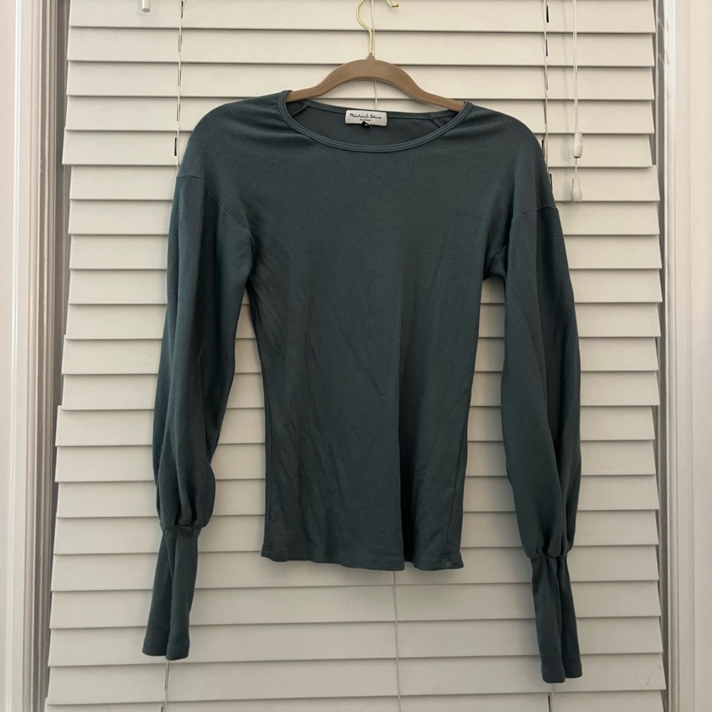 Michael Stars blue-grey long sleeve tee